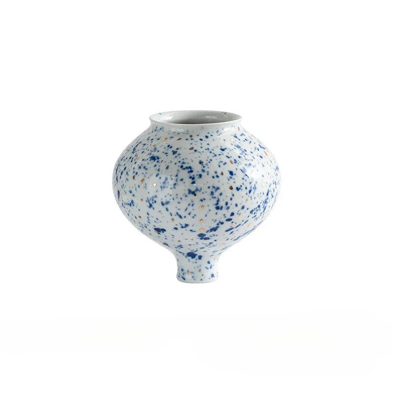 Afralia™ Chinese Retro Ceramic Vase Flower Arrangement Handmade Home Decor