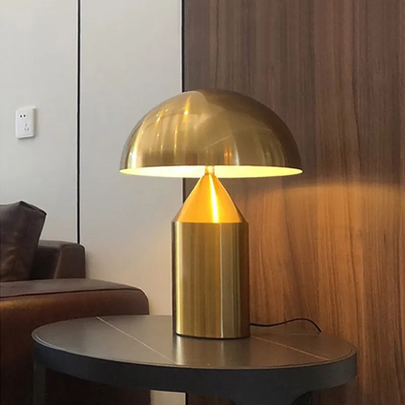 Afralia™ Nordic LED Mushroom Table Lamp Black Gold for Bedroom Living Room Dining Study