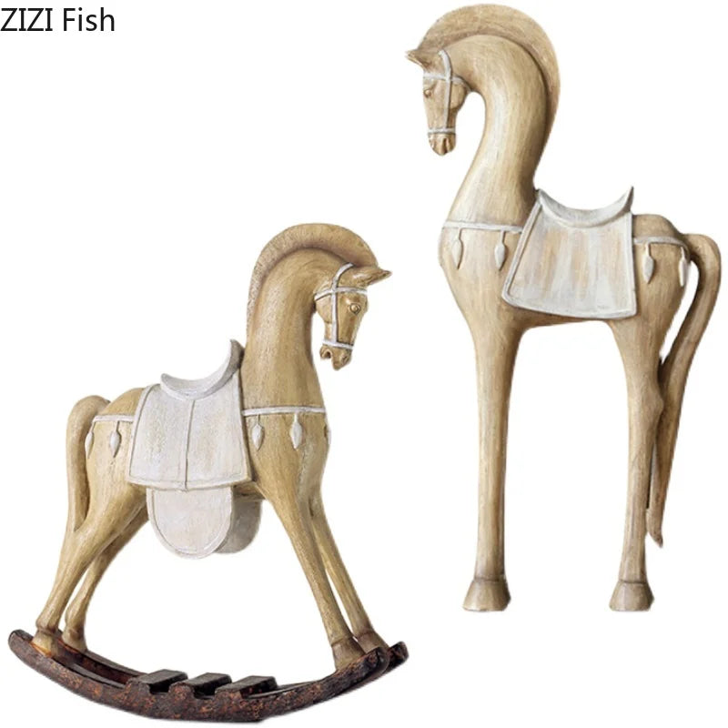 Afralia™ Resin Horse Statue Creative Artwork Desk Decoration Modern Home Decor