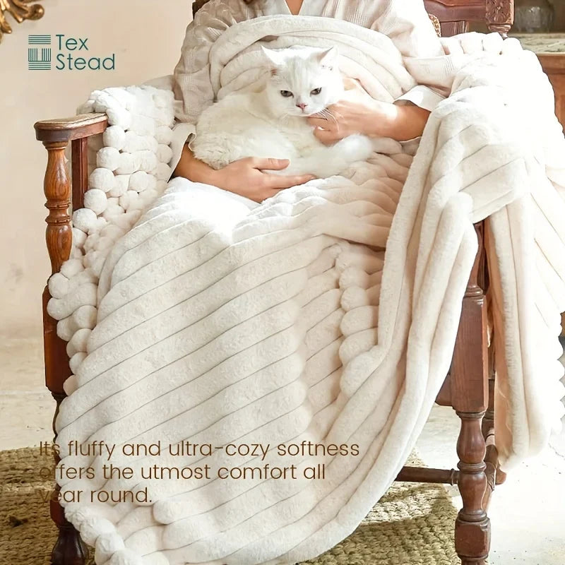 Afralia™ Fuzzy Super Soft Flannel Throw Blanket - Luxe Plush Blanket for Sofa, Bed