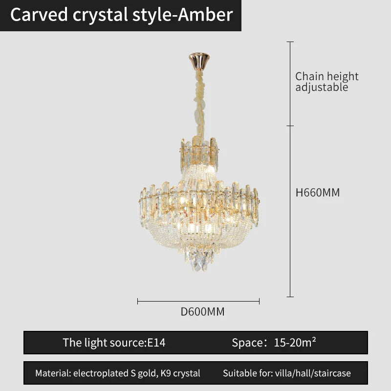 Afralia™ French Bead Chain Crystal Chandelier for Luxury Spaces