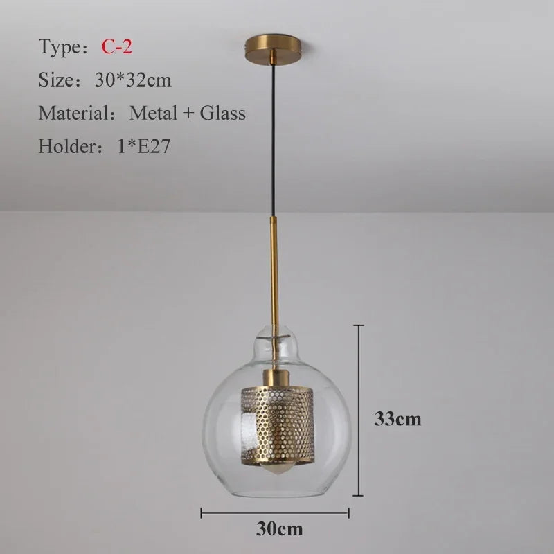 Afralia™ Nordic Glass Pendant Light for Kitchen Coffee Bar Dining