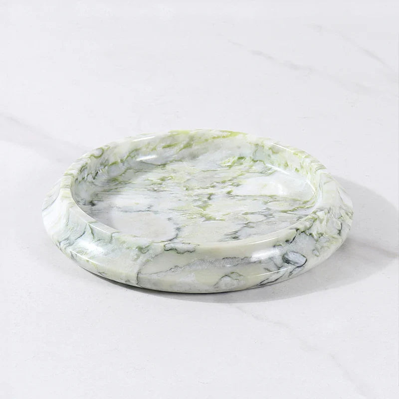 Afralia™ Marble Serving Tray & Decorative Flower Pot for Coffee Table & Green Moss Plant