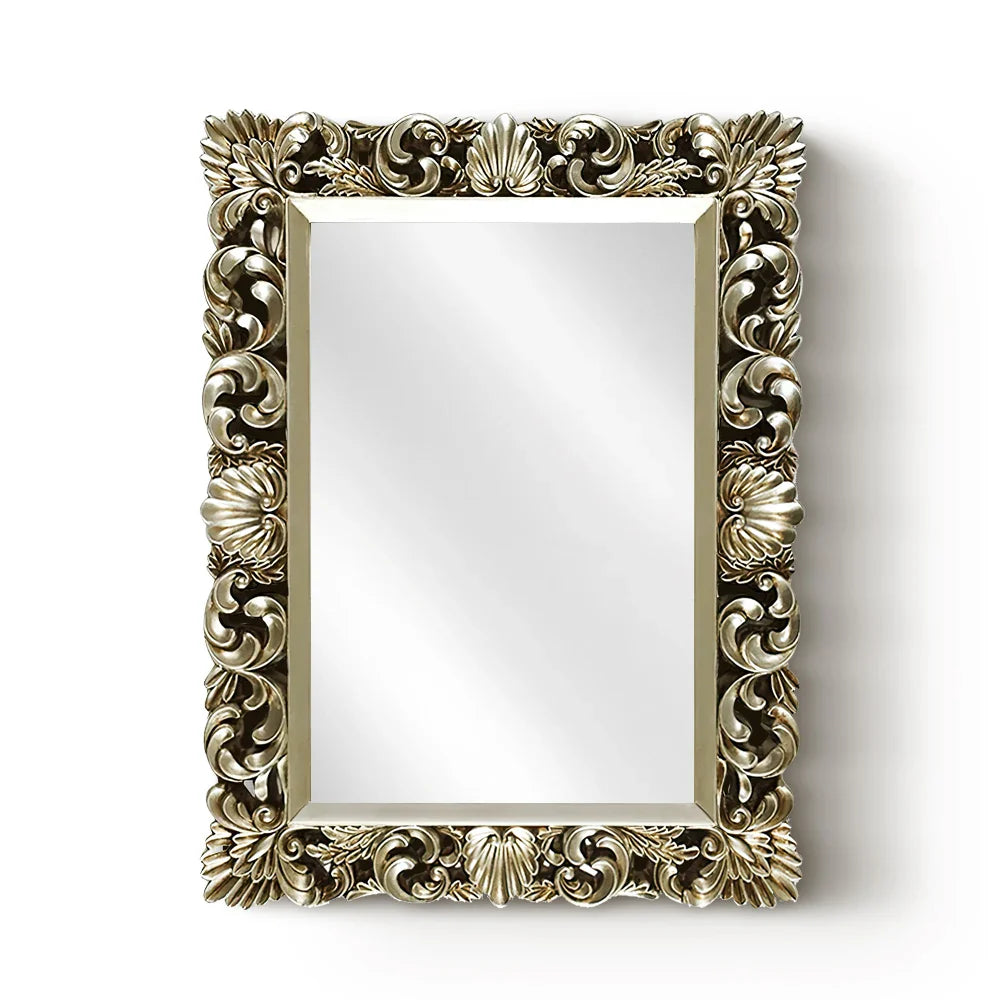 Afralia™ Wall Mirror Vintage Golden Modern Living Room Decor Retro Aesthetic Ornaments