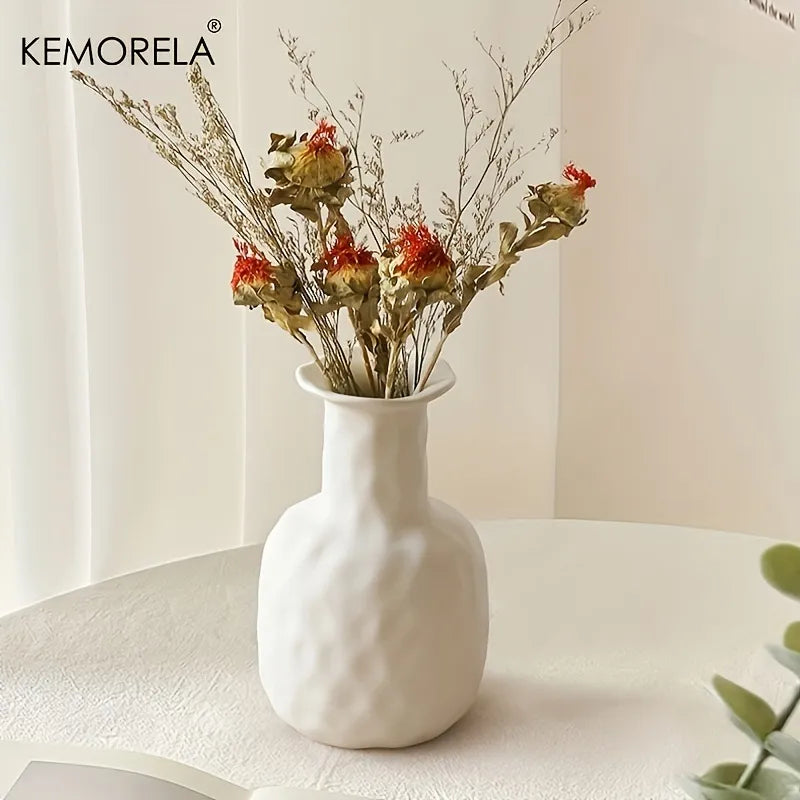 Circular Hollow Ceramic Vase - Elegant Home Decor Accent