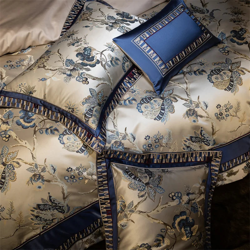 Afralia™ Satin Jacquard Egyptian Cotton Bedding Set with Silky Duvet Cover