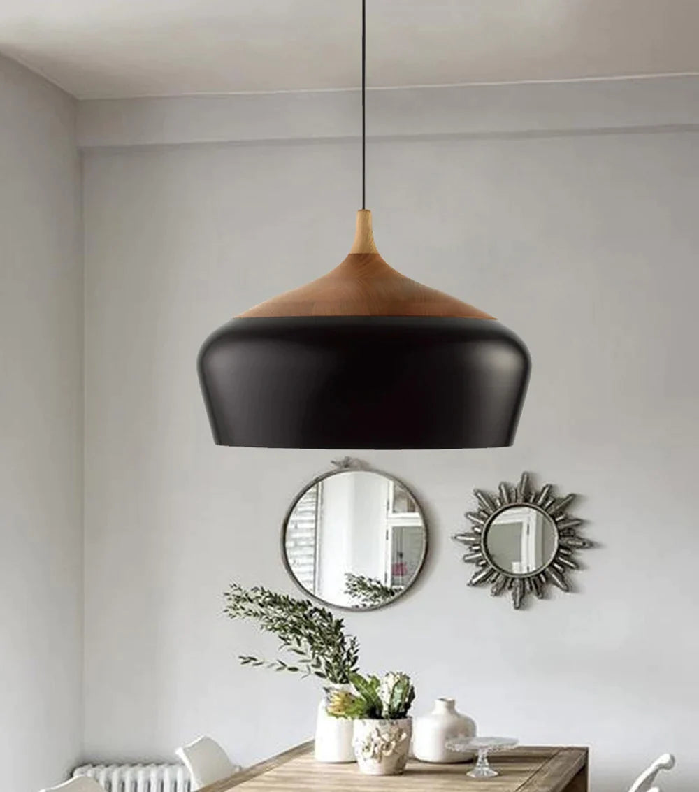 Afralia™ Iron Black Pendant Lights Vintage Nordic Modern Hanging Lamps for Living Room