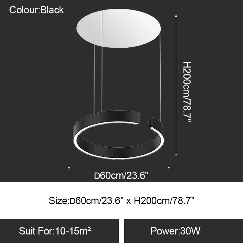 Afralia™ LED Ring Chandelier: Modern Dining Room Table Lighting & Home Decoration