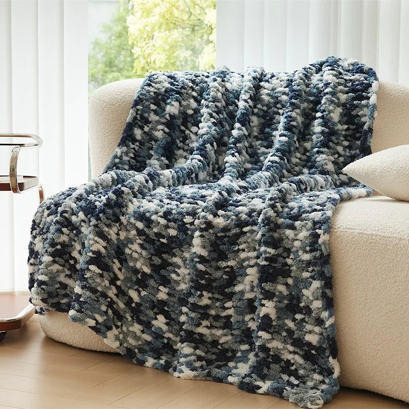 Afralia™ Knitted Jacquard Blanket Throw 130x160cm 1400g