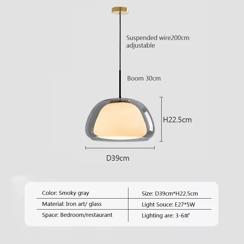 Afralia™ Nordic Glass Pendant Lights: Modern Jelly Shape for Living Room, Bedroom, Kitchen