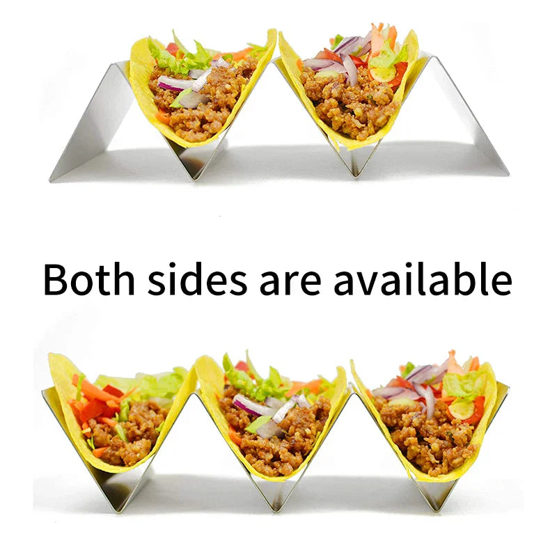Afralia™ Stainless Steel Wave Taco Holder - Durable Kitchen Food Display Stand