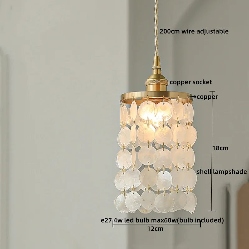 Afralia™ Romantic Shell LED Pendant Light Fixture for Modern Decor