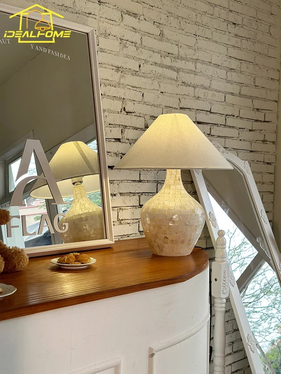 Afralia™ Shell Desk Lights LED Modern Light Fixtures for Living Room Bedroom Study