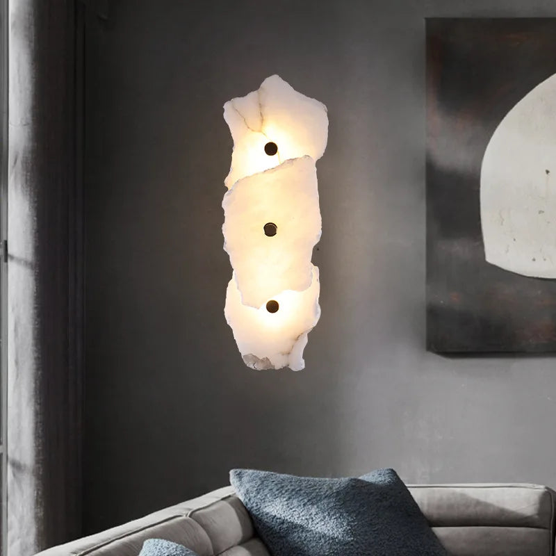Afralia™ Metal Marble Wall Lamp: Modern Luxe LED Lighting for Bedroom, Living Room & TV Background