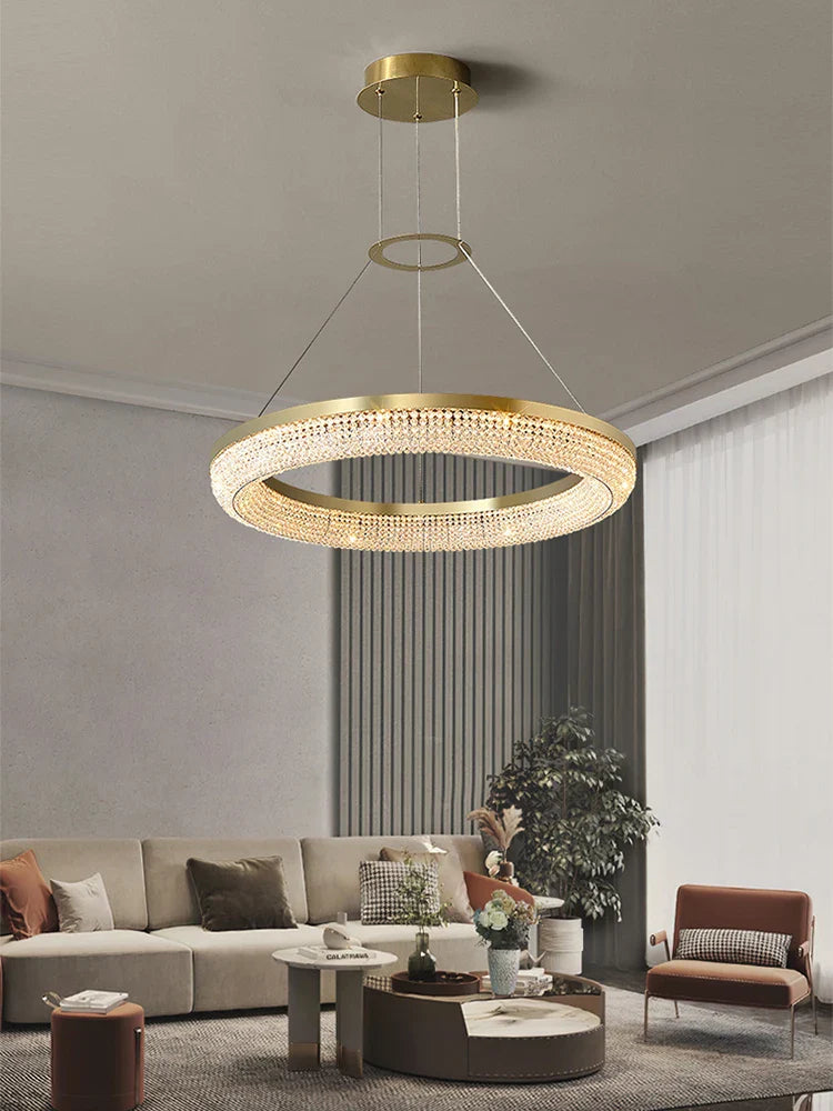 Afralia™ Luxury LED Ring Light Chandelier for Dining Room Décor