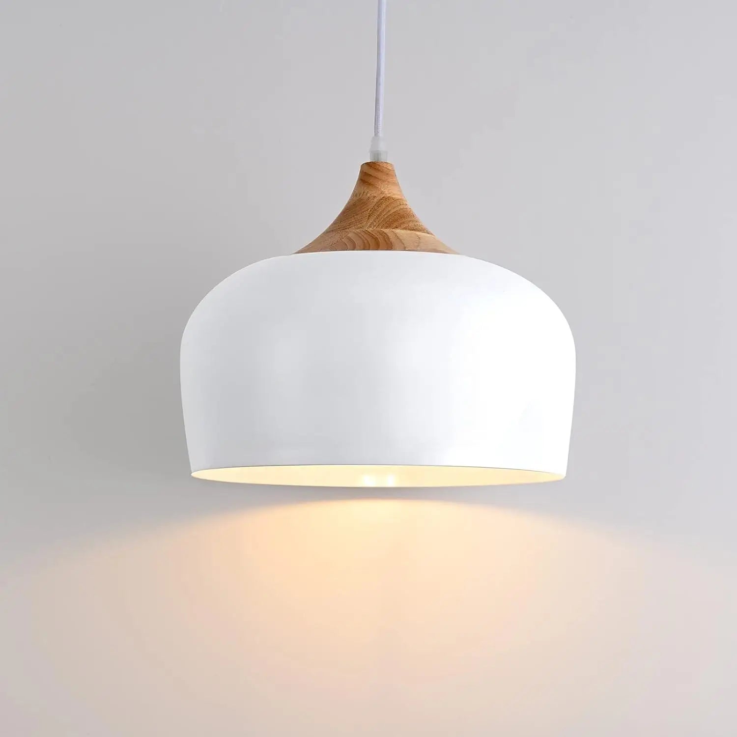 Afralia™ Nordic Wood Pendant Lights with Aluminum Shade for Home Restaurant Bar Hotel Café