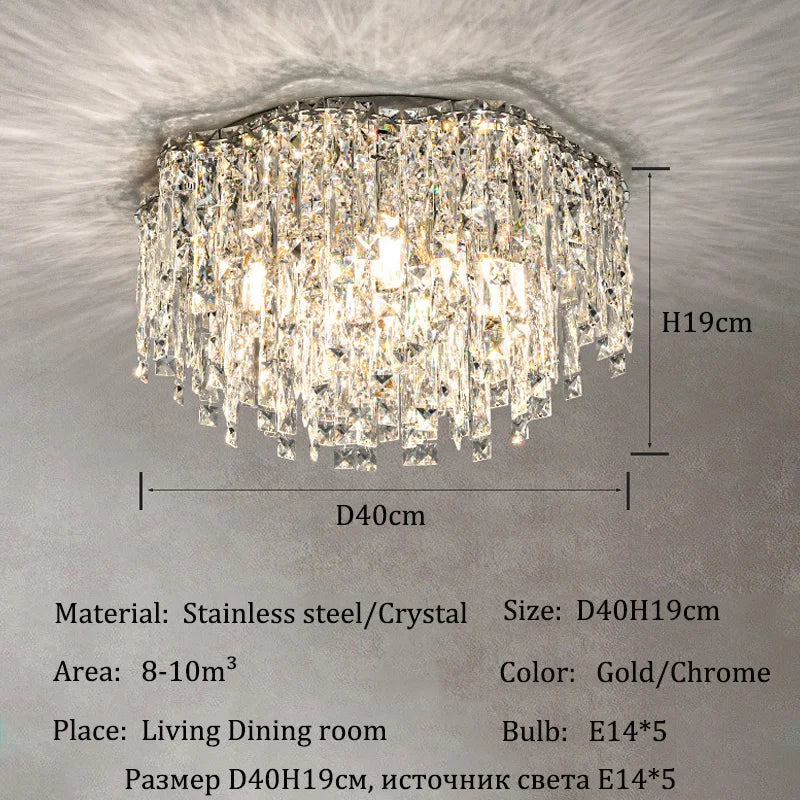 Afralia™ Crystal LED Ceiling Light: Modern Chandelier for Bedroom and Living Room