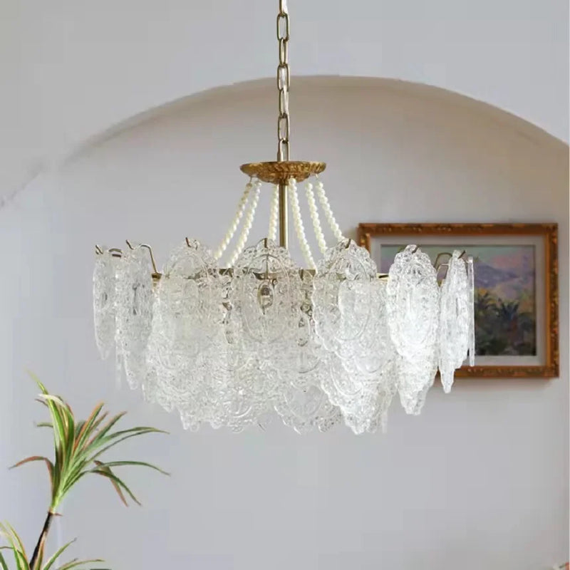 Afralia™ Modern Luxury Clear Glass Chandelier for Bedroom Living Room Kitchen.