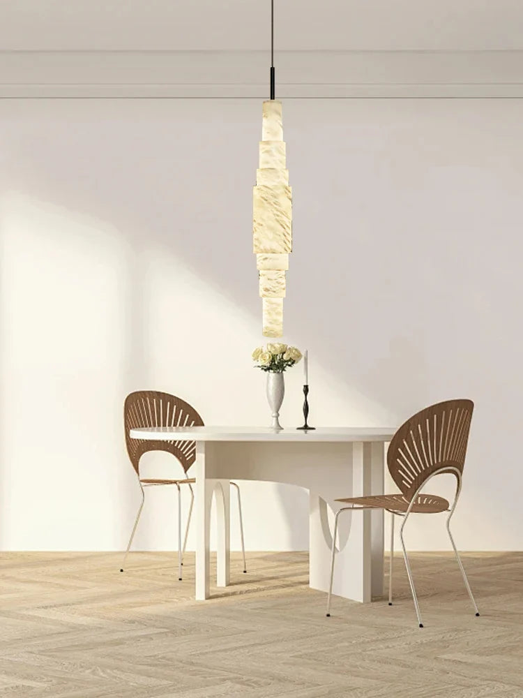 Afralia™ Luxury Marble Ceiling Pendant Lamps for Home Decor - Led Hanging Stone Lights