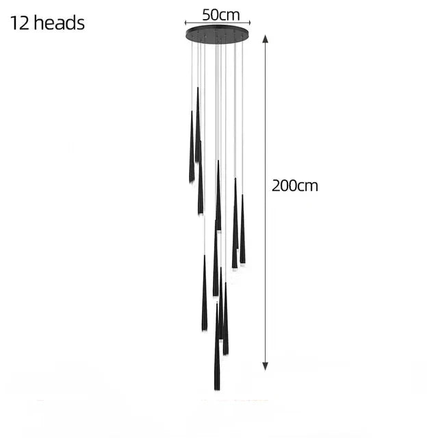 Afralia™ LED Chandelier: Modern, Dimmable Ceiling Light for Living Room, Kitchen, Staircase