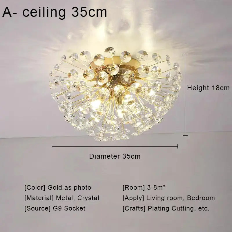 Afralia™ Crystal LED Ceiling Pendant Chandelier for Home Decoration and Lighting