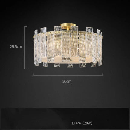 Afralia™ Rectangular Golden Copper Glass LED Chandelier for Dinning Room