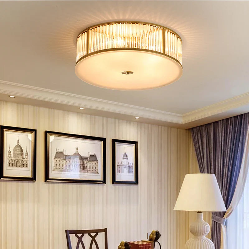 Afralia™ Crystal LED Ceiling Lamp for Luxury Living Room and Bedroom Lighting
