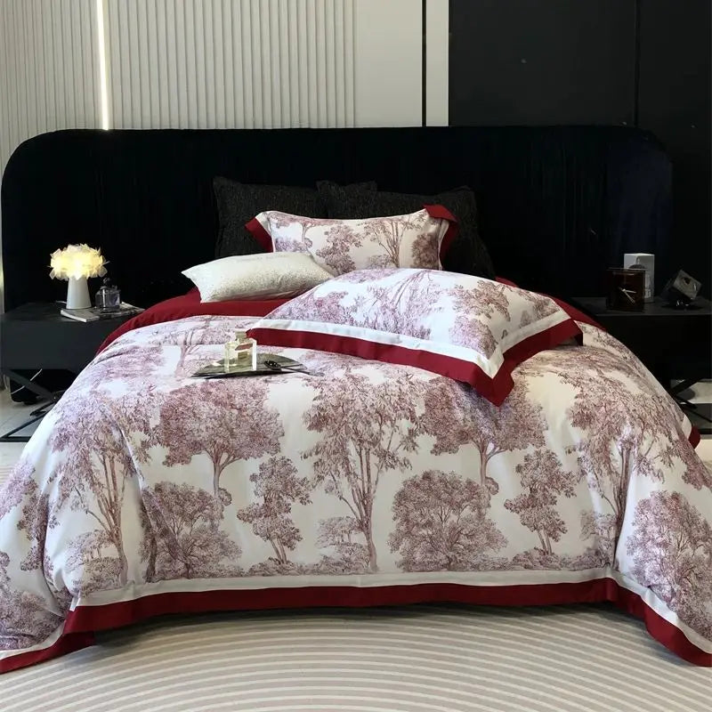 Afralia™ Jungle Print Flowers Bedding Set: Silky Soft Duvet Cover, Sheet Set, Pillowcase