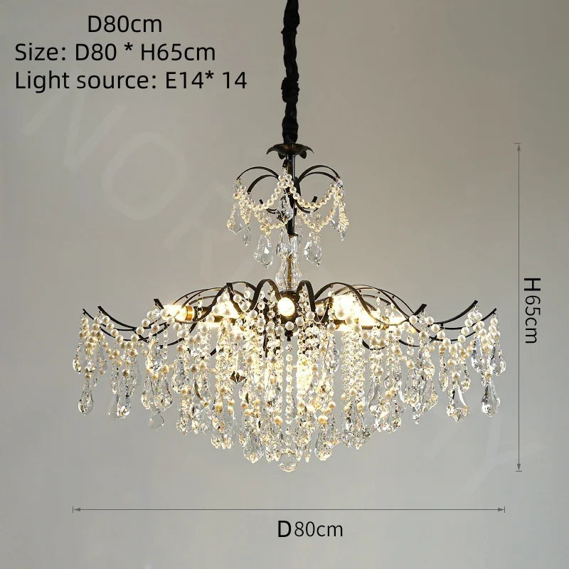 Afralia™ Nordic Crystal Chandelier LED Pendant Lamp for Home Decor & Indoor Lighting