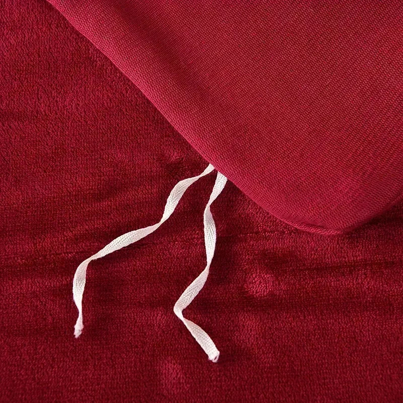 Afralia™ Milk Velvet Duvet Cover Set with Sheet, Quilt Cover, Pillowcases - Queen Size