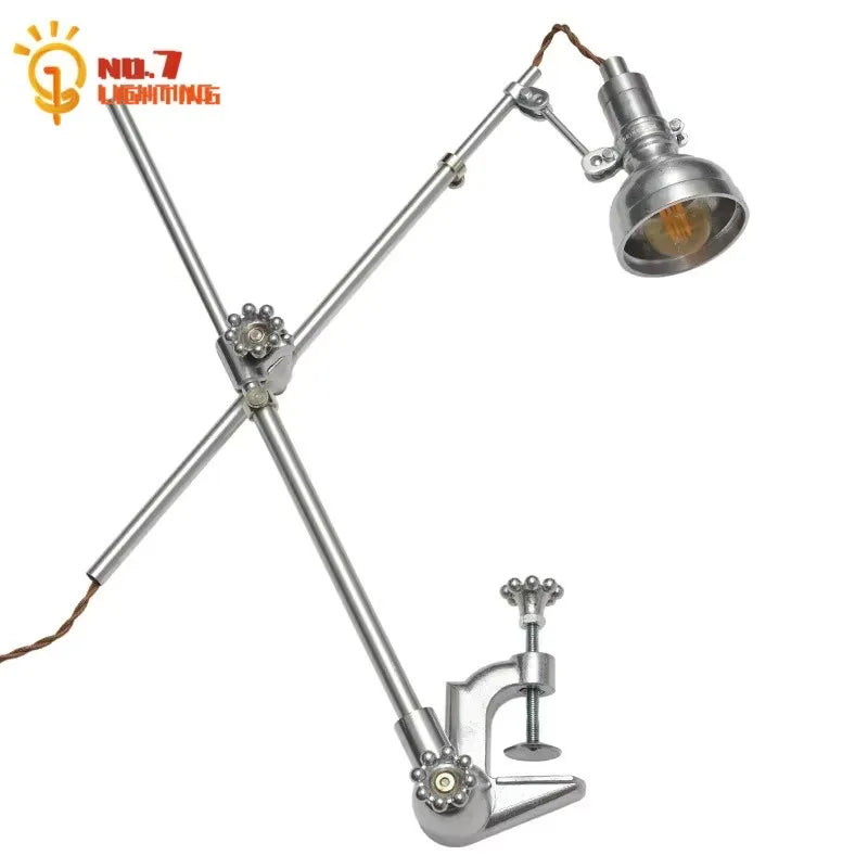 Afralia™ Vintage Swing Arm Table Lamp LED E14 Retro Flexible Desk Light