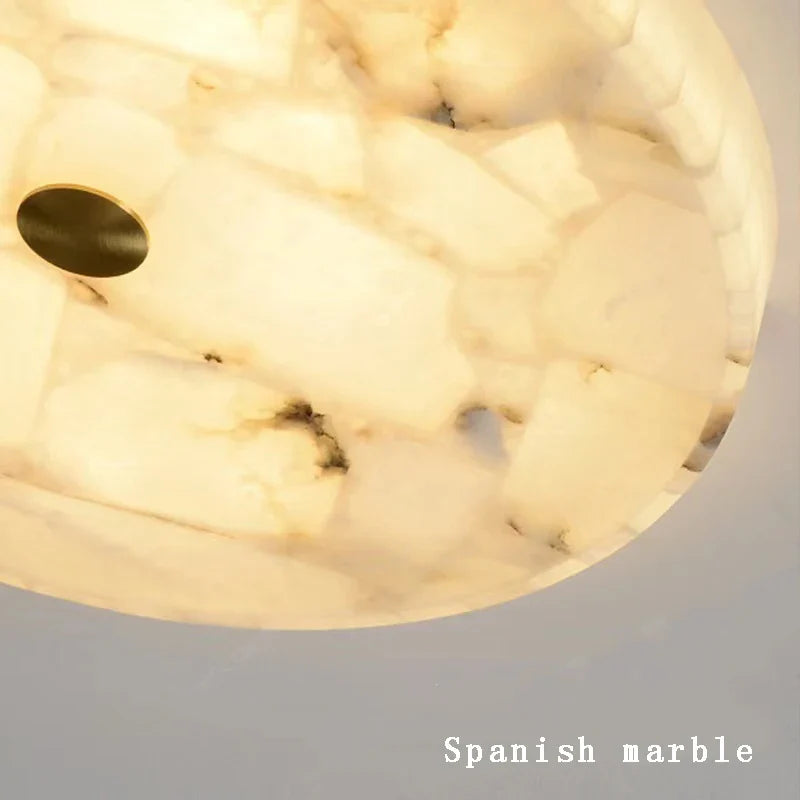 Afralia™ Marble Ceiling Chandelier Modern White Designer Lustre Living Room