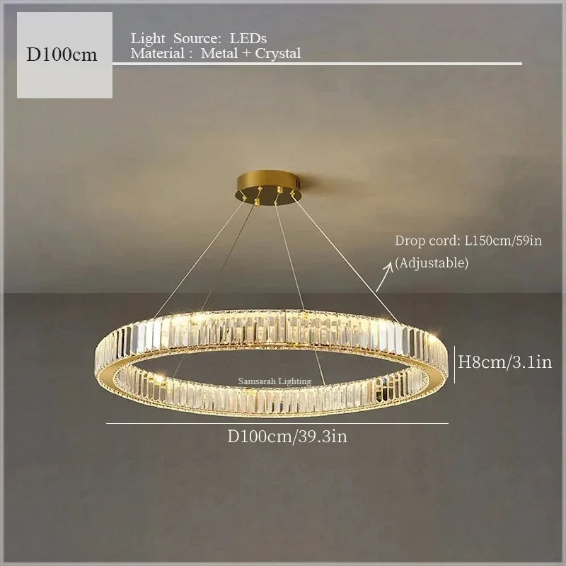 Afralia™ Crystal Ceiling Pendant Chandelier for Luxury Room Decor