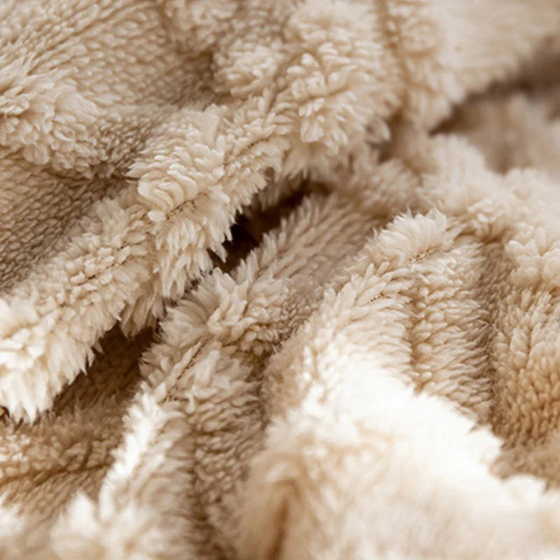 Afralia™ Geometric Soft Tafurong Blanket / Thick Skin-friendly Lamb Wool Blanket / Office Nap Thermal Blanket