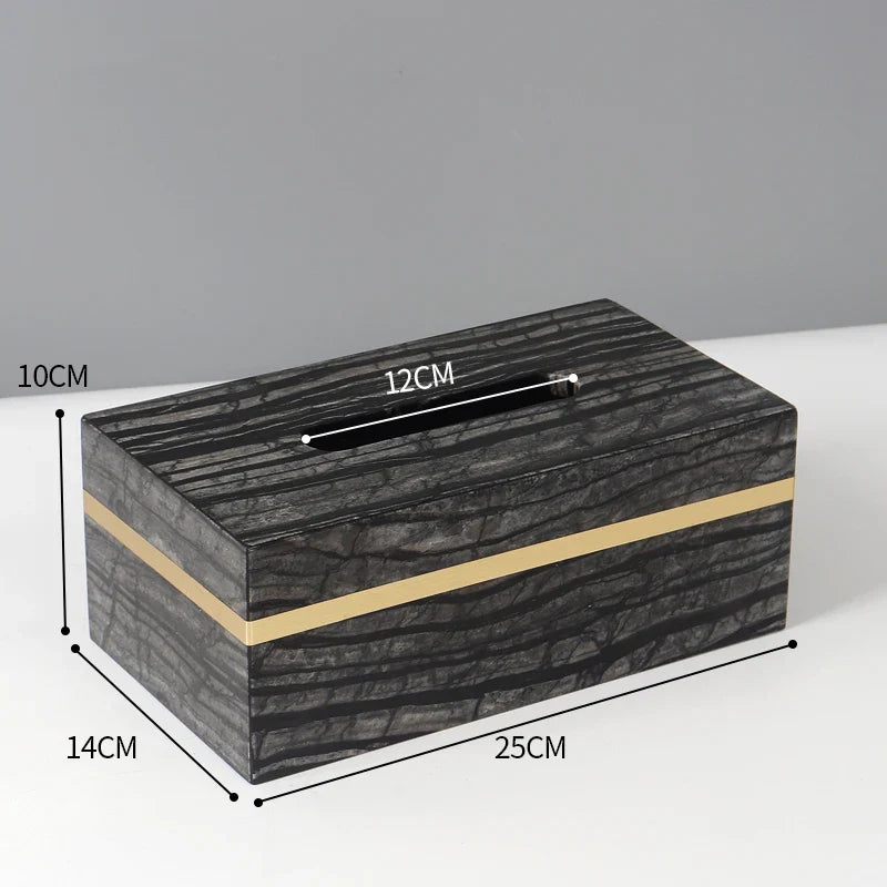 Afralia™ Marble Napkin Tissue Box Holder | Luxury Bathroom Accessories Set