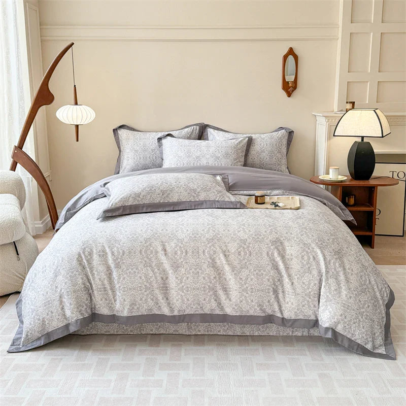 Afralia™ Premium 100s Egyptian Cotton Bedding Set: Quilt Cover, Sheet, Pillowcase