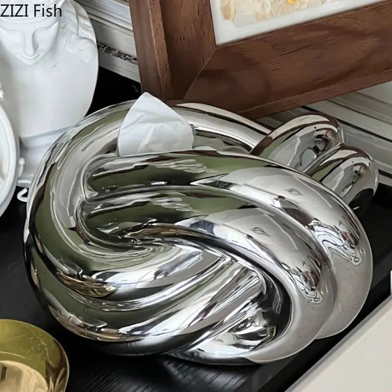 Afralia™ Ceramic Knot Tissue Box Paper Extractor Porcelain Napkin Holder Modern Decoration