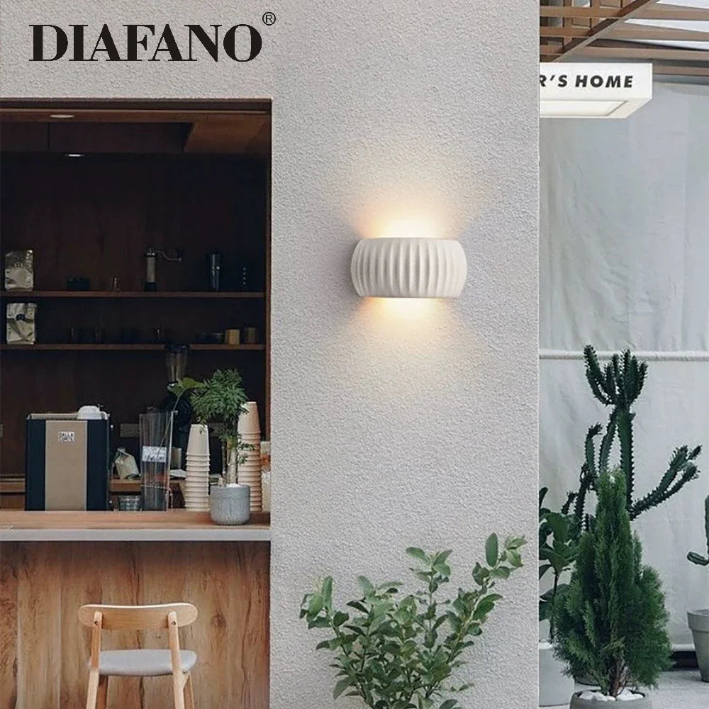 Afralia™ Pumpkin LED Wall Light in Cement Grey Finish for Outdoor Industrial Atmosphere