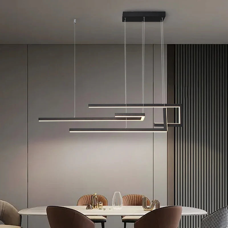 Afralia™ LED Rectangular Suspension Light for Kitchen Bar Living Room