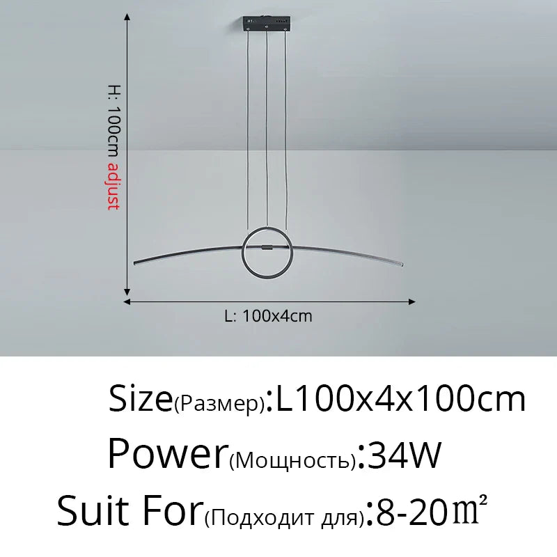 Afralia™ LED Ceiling Chandelier: Modern Minimalist Kitchen Dining Table Lighting