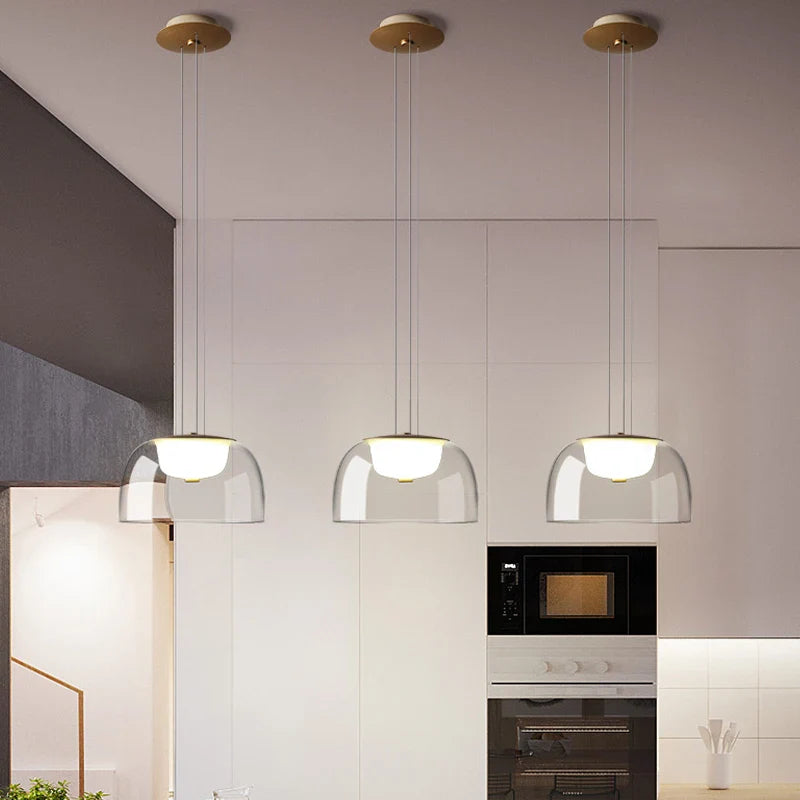 Afralia™ Glass Nordic Pendant Light: Modern LED Hanging Lamp for Home Decor