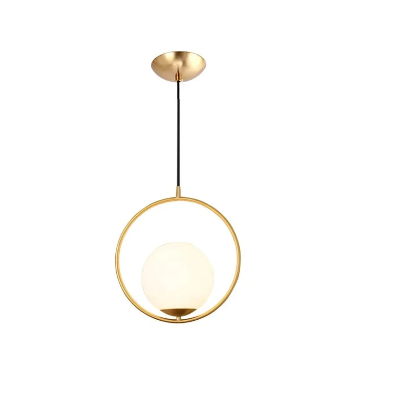 Afralia™ Glass Ball Pendant Light Fixture Iron Luminaire Chandelier