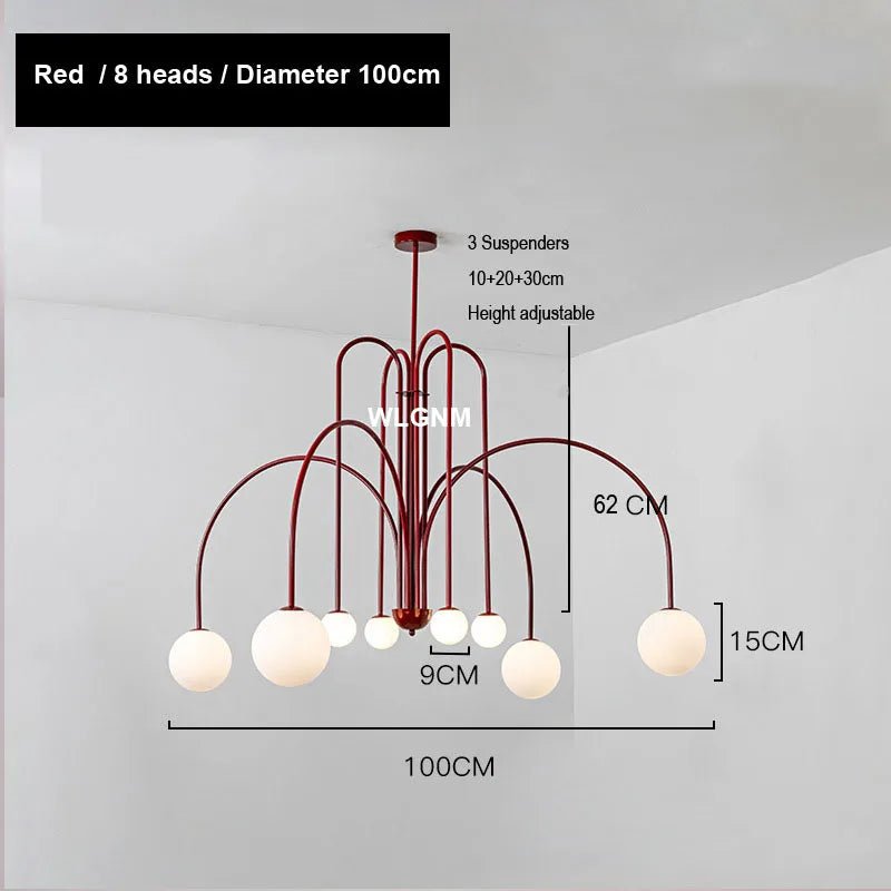 Afralia™ Glass Ball Chandelier: Modern Living Room Dining Kitchen Ceiling Light Fixtures