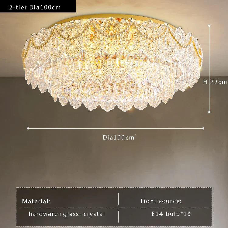 Afralia™ Gold Glass Ceiling Chandelier - Modern Vintage Living Room Lighting