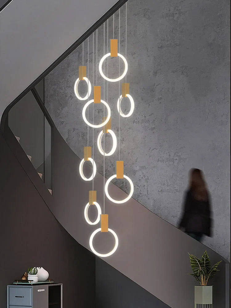 Afralia™ Modern Luxury Gold\Black Acrylic Loft Chandelier
