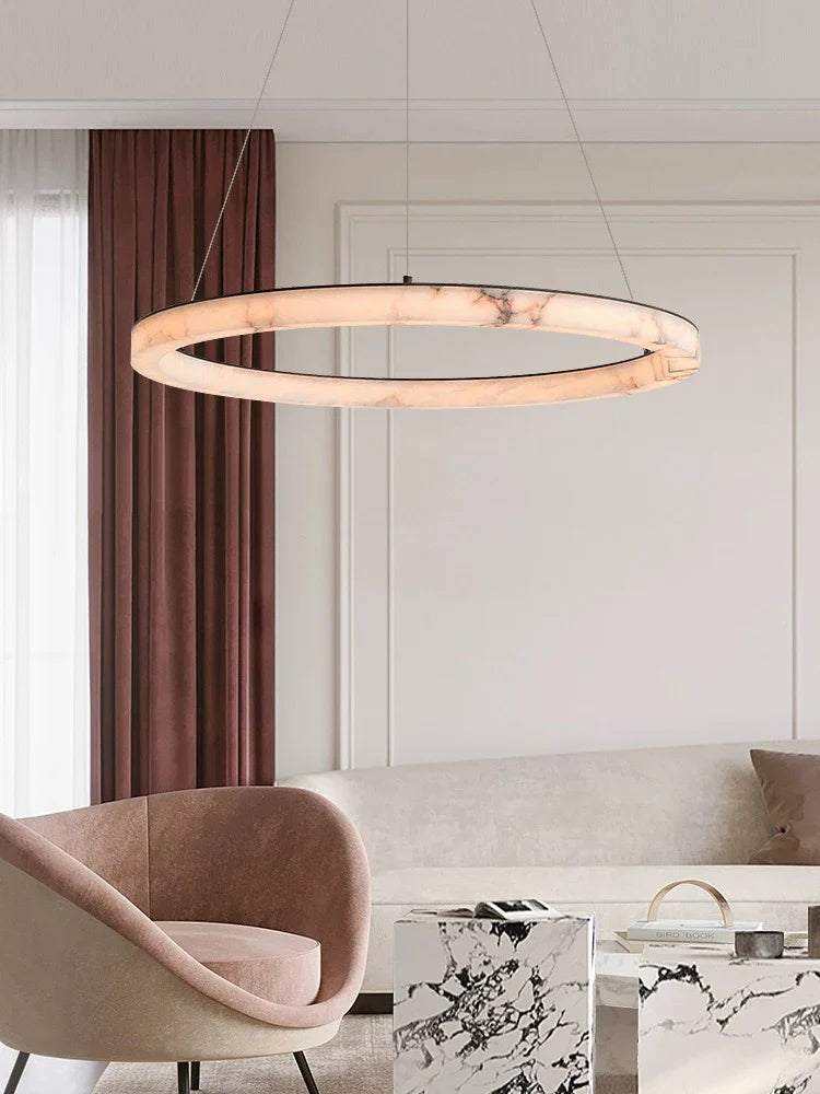 Afralia™ Marble Ceiling Chandelier | Modern Minimalist Round Lustres | Real Luxury Décor