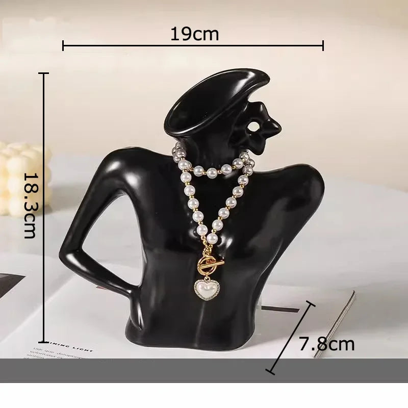 Afralia™ Elegant Dames Ceramic Vase Figure Flower Pot Desk Decoration Room Decor
