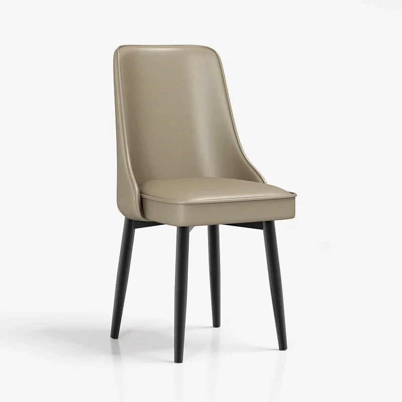 Afralia™ Nordic Living Leather-Seated Chair with Supportive Backrest for Kitchen and Reception