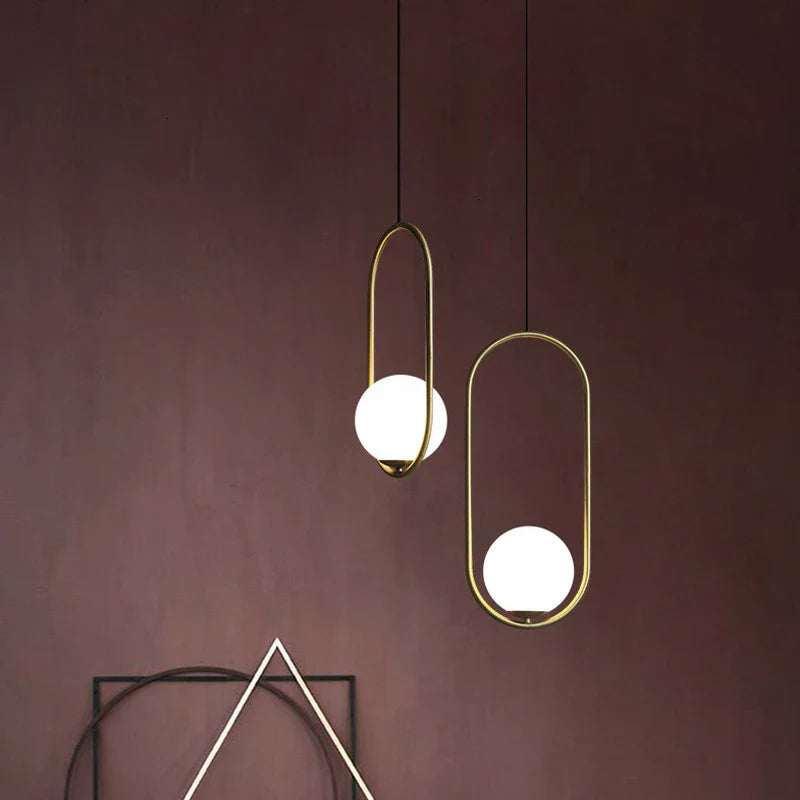 Afralia™ Glass Ball Pendant Lamp: Elegant Dining Room Light Fixture, Gold Finish
