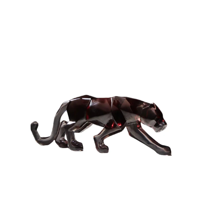 Afralia™ Leopard Cheetah Resin Animal Sculptures for Home Decor